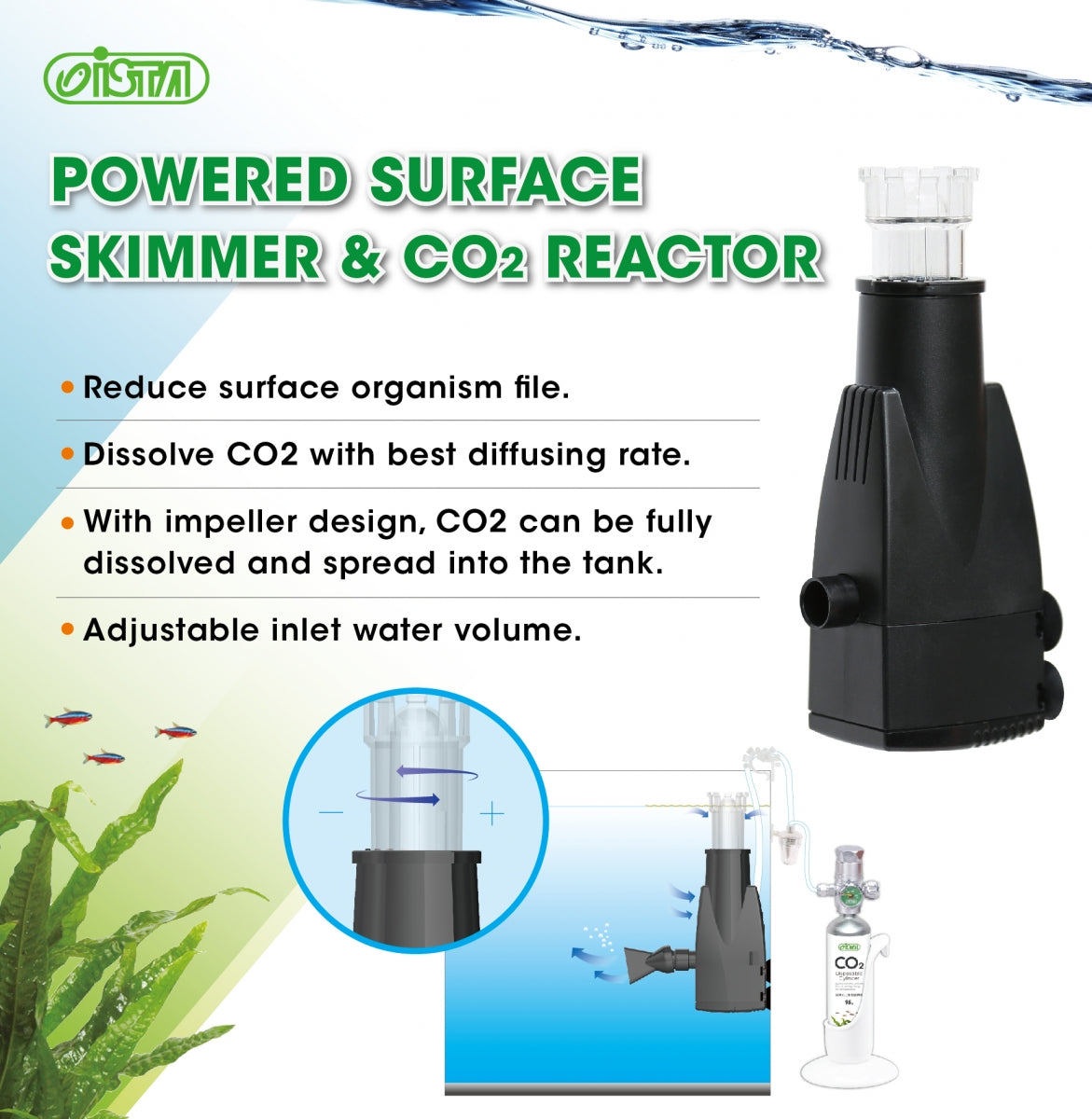 ISTA Powered Surface Skimmer & CO2 Reactor