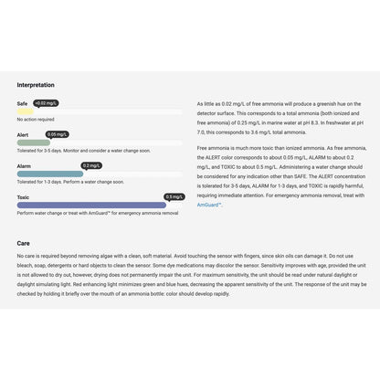 SEACHEM Ammonia pH Alert Stick-On-Tank Ammonia Reading